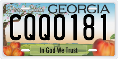 GA license plate CQQ0181