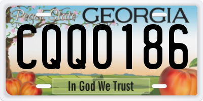 GA license plate CQQ0186