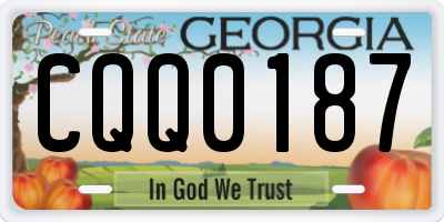 GA license plate CQQ0187