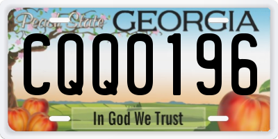 GA license plate CQQ0196
