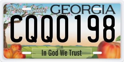 GA license plate CQQ0198