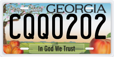 GA license plate CQQ0202
