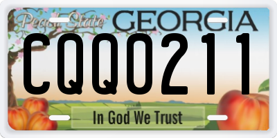 GA license plate CQQ0211