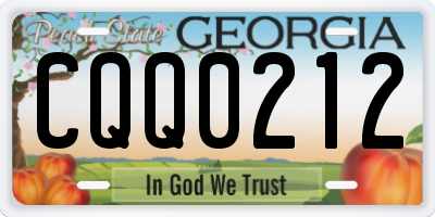 GA license plate CQQ0212