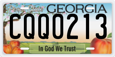 GA license plate CQQ0213