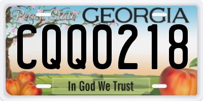 GA license plate CQQ0218