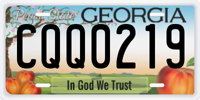 GA license plate CQQ0219