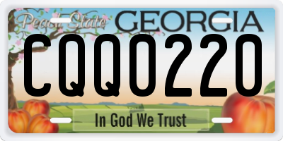 GA license plate CQQ0220
