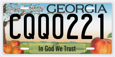 GA license plate CQQ0221
