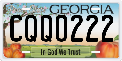 GA license plate CQQ0222