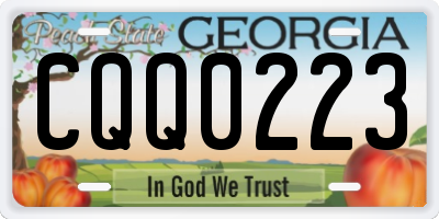 GA license plate CQQ0223