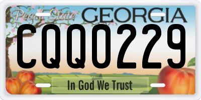GA license plate CQQ0229