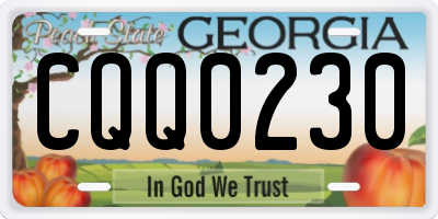 GA license plate CQQ0230