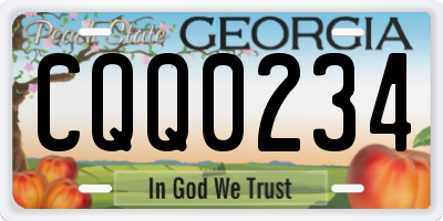 GA license plate CQQ0234