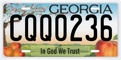 GA license plate CQQ0236