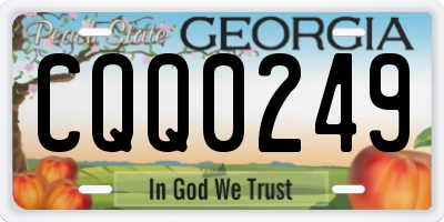 GA license plate CQQ0249