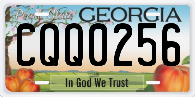 GA license plate CQQ0256