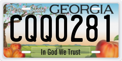 GA license plate CQQ0281