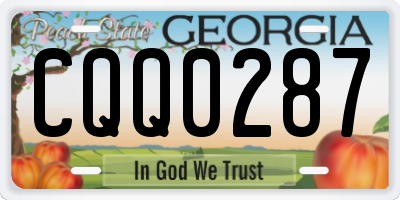 GA license plate CQQ0287