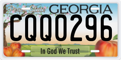 GA license plate CQQ0296