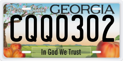 GA license plate CQQ0302