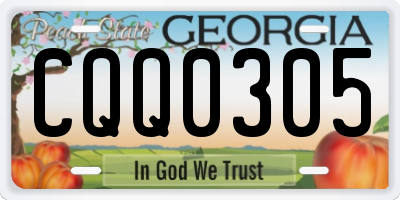 GA license plate CQQ0305