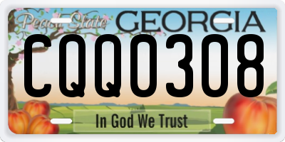 GA license plate CQQ0308