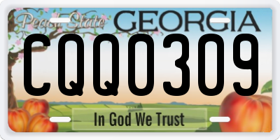GA license plate CQQ0309