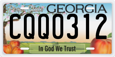 GA license plate CQQ0312