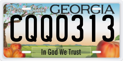 GA license plate CQQ0313