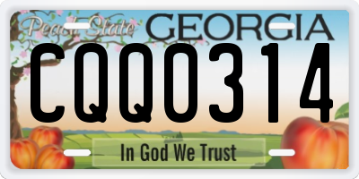 GA license plate CQQ0314