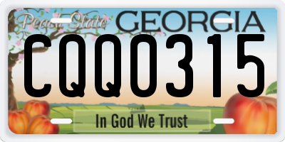 GA license plate CQQ0315
