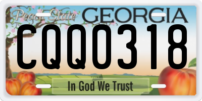 GA license plate CQQ0318