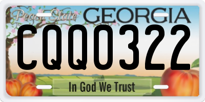 GA license plate CQQ0322