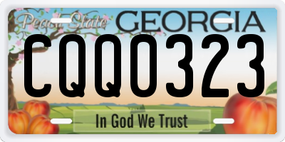 GA license plate CQQ0323