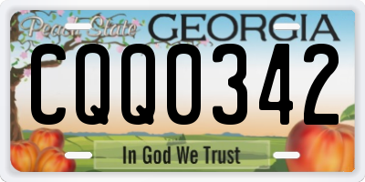 GA license plate CQQ0342