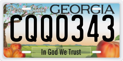 GA license plate CQQ0343
