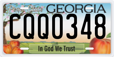 GA license plate CQQ0348