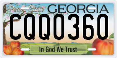 GA license plate CQQ0360