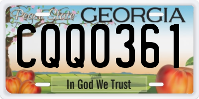 GA license plate CQQ0361