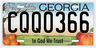 GA license plate CQQ0366