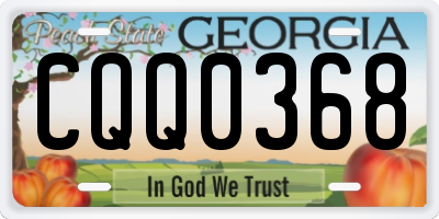 GA license plate CQQ0368