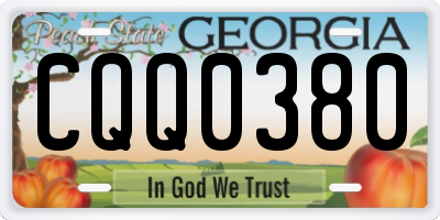 GA license plate CQQ0380