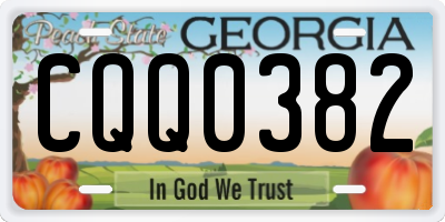 GA license plate CQQ0382