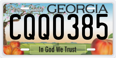GA license plate CQQ0385
