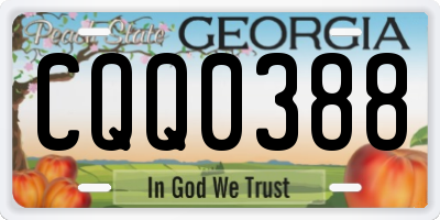 GA license plate CQQ0388