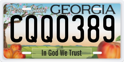 GA license plate CQQ0389