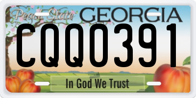 GA license plate CQQ0391