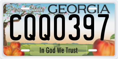 GA license plate CQQ0397