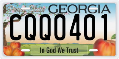 GA license plate CQQ0401
